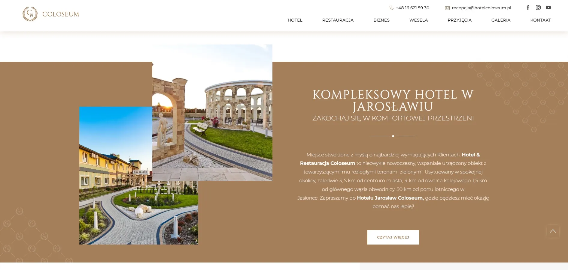 Strona www Hotel i Restauracja w Jarosławiu Coloseum